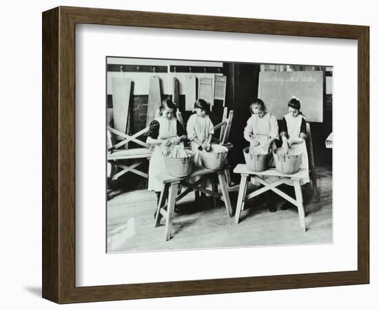 Laundry Work, Tennyson Street School, Battersea, London, 1907-null-Framed Photographic Print