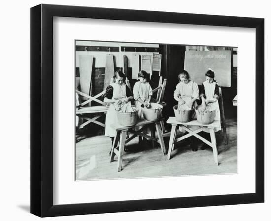 Laundry Work, Tennyson Street School, Battersea, London, 1907-null-Framed Photographic Print