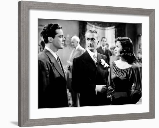 Laura, Dana Andrews, Clifton Webb, Gene Tierney, 1944-null-Framed Photo