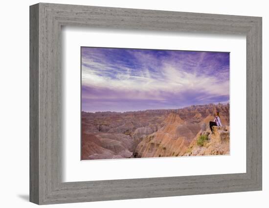 Laura Grier at Sunrise at the Badlands, Black Hills, South Dakota-Laura Grier-Framed Photographic Print