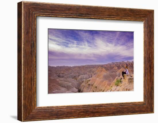 Laura Grier at Sunrise at the Badlands, Black Hills, South Dakota-Laura Grier-Framed Photographic Print