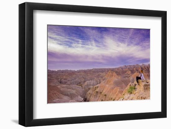 Laura Grier at Sunrise at the Badlands, Black Hills, South Dakota-Laura Grier-Framed Photographic Print