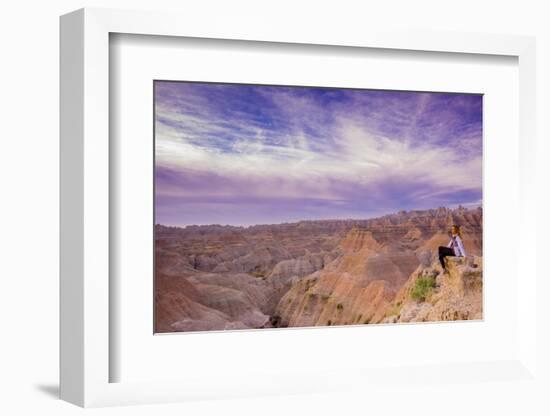 Laura Grier at Sunrise at the Badlands, Black Hills, South Dakota-Laura Grier-Framed Photographic Print