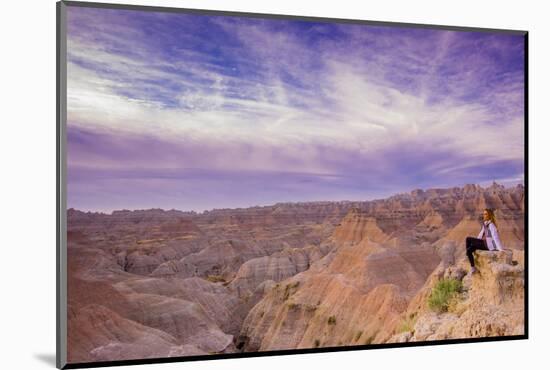 Laura Grier at Sunrise at the Badlands, Black Hills, South Dakota-Laura Grier-Mounted Photographic Print