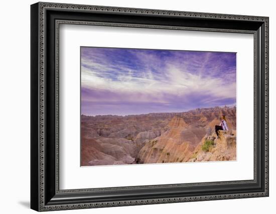 Laura Grier at Sunrise at the Badlands, Black Hills, South Dakota-Laura Grier-Framed Photographic Print