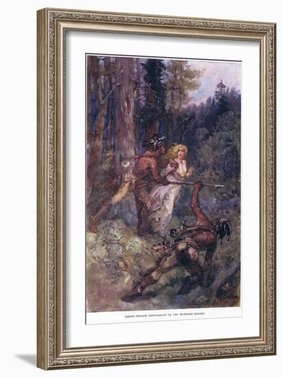 Laura Secord Intercepted by the Mohawk Scouts, C.1920-Henry Sandham-Framed Giclee Print