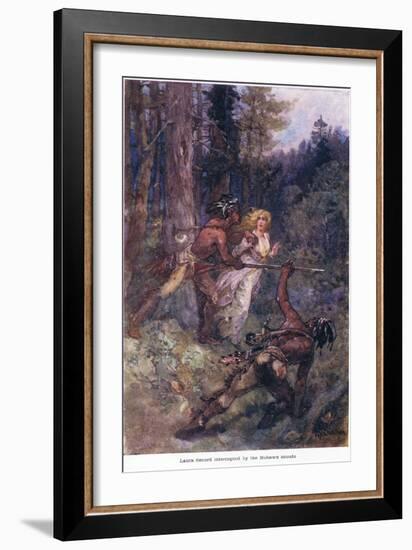 Laura Secord Intercepted by the Mohawk Scouts, C.1920-Henry Sandham-Framed Giclee Print