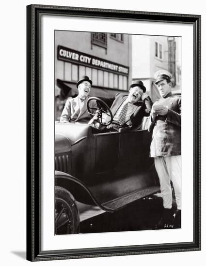 Laurel and Hardy in Leave 'Em Laughing-null-Framed Art Print