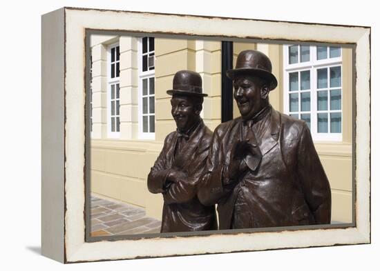 Laurel and Hardy Statue, Coronation Hall, Ulverston, Cumbria, 2009-Peter Thompson-Framed Premier Image Canvas