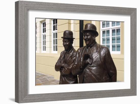 Laurel and Hardy Statue, Coronation Hall, Ulverston, Cumbria, 2009-Peter Thompson-Framed Photographic Print