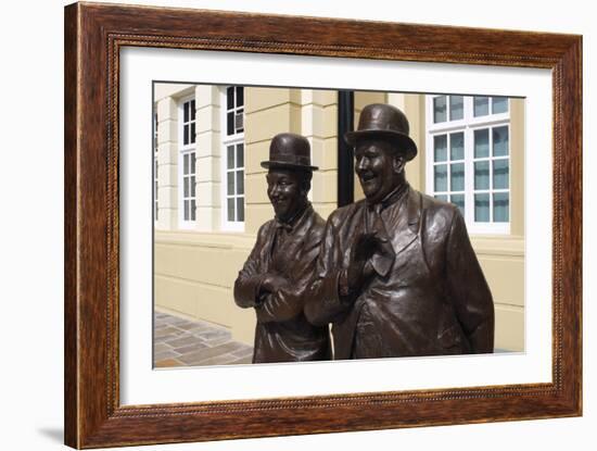 Laurel and Hardy Statue, Coronation Hall, Ulverston, Cumbria, 2009-Peter Thompson-Framed Photographic Print