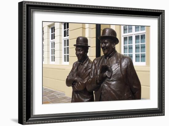 Laurel and Hardy Statue, Coronation Hall, Ulverston, Cumbria, 2009-Peter Thompson-Framed Photographic Print