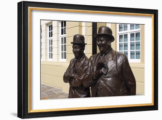 Laurel and Hardy Statue, Coronation Hall, Ulverston, Cumbria, 2009-Peter Thompson-Framed Photographic Print