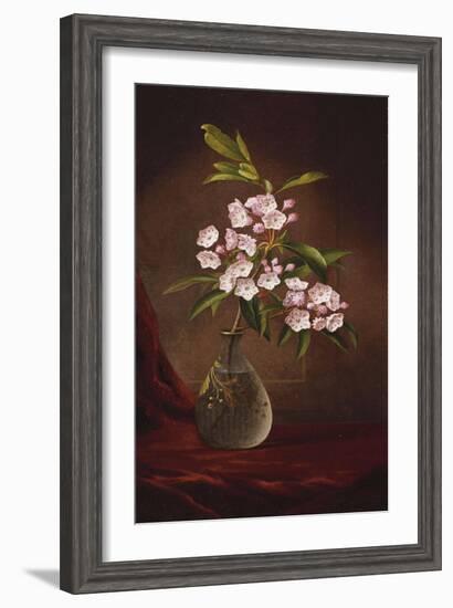 Laurel Blossoms in a Vase-Martin Johnson Heade-Framed Giclee Print