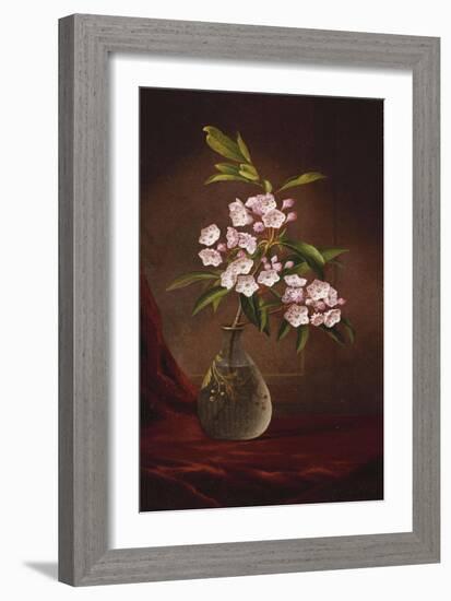 Laurel Blossoms in a Vase-Martin Johnson Heade-Framed Giclee Print