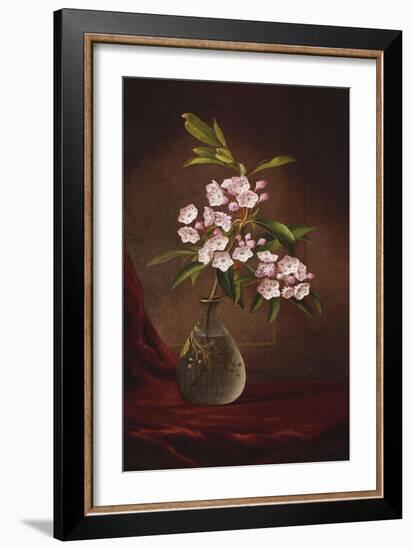 Laurel Blossoms in a Vase-Martin Johnson Heade-Framed Giclee Print