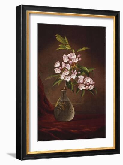 Laurel Blossoms in a Vase-Martin Johnson Heade-Framed Giclee Print