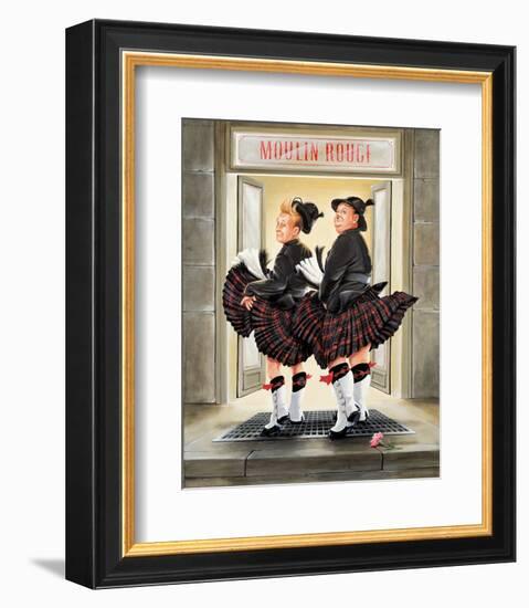 Laurel & Hardy Flying Skirts-Renate Holzner-Framed Premium Giclee Print