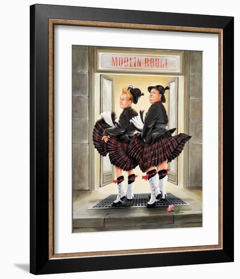 Laurel & Hardy Flying Skirts-Renate Holzner-Framed Art Print