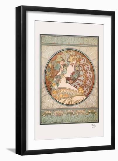 Laurel-Alphonse Mucha-Framed Art Print