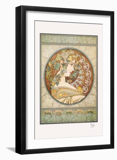 Laurel-Alphonse Mucha-Framed Art Print