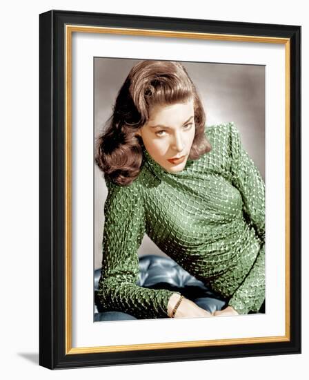 Lauren Bacall, ca. 1946-null-Framed Photo