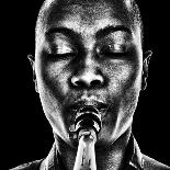 Nice Image of a Afro American Woman with Saxophone-Laurin Rinder-Photographic Print