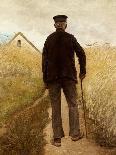 Old Man Walking in a Rye Field-Laurits Andersen Ring-Framed Giclee Print