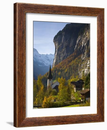 Lauterbrunnen Church, Berner Oberland, Switzerland-Doug Pearson-Framed Photographic Print