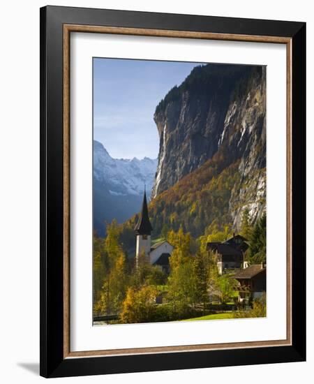 Lauterbrunnen Church, Berner Oberland, Switzerland-Doug Pearson-Framed Photographic Print