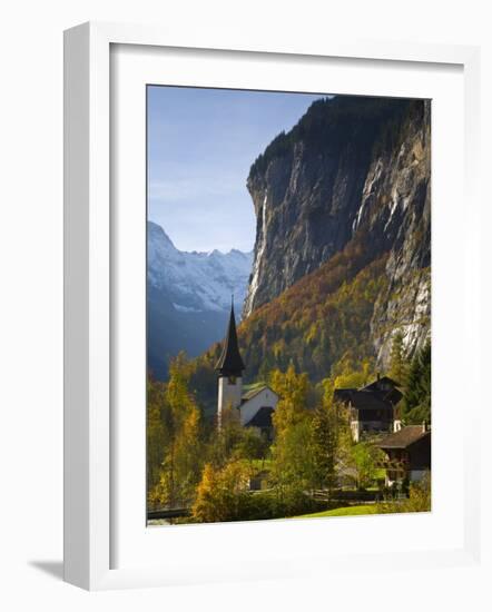 Lauterbrunnen Church, Berner Oberland, Switzerland-Doug Pearson-Framed Photographic Print