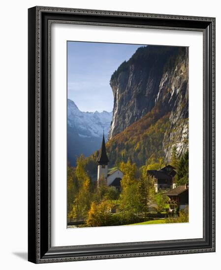 Lauterbrunnen Church, Berner Oberland, Switzerland-Doug Pearson-Framed Photographic Print