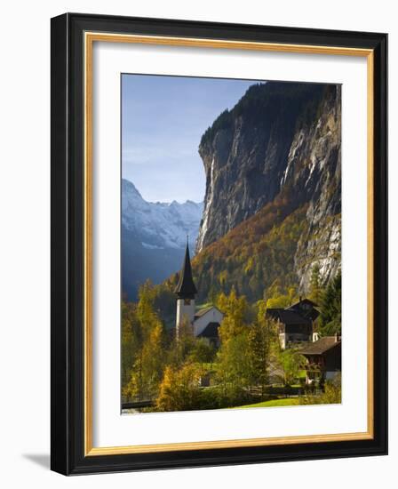 Lauterbrunnen Church, Berner Oberland, Switzerland-Doug Pearson-Framed Photographic Print