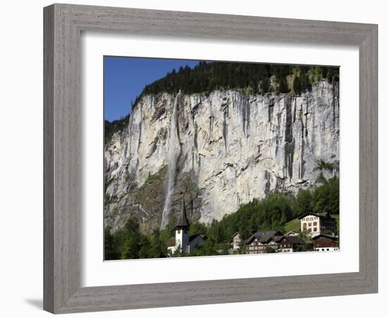 Lauterbrunnen Falls, Lauterbrunnen Valley, Bernese Oberland, Swiss Alps, Switzerland, Europe-Hans Peter Merten-Framed Photographic Print