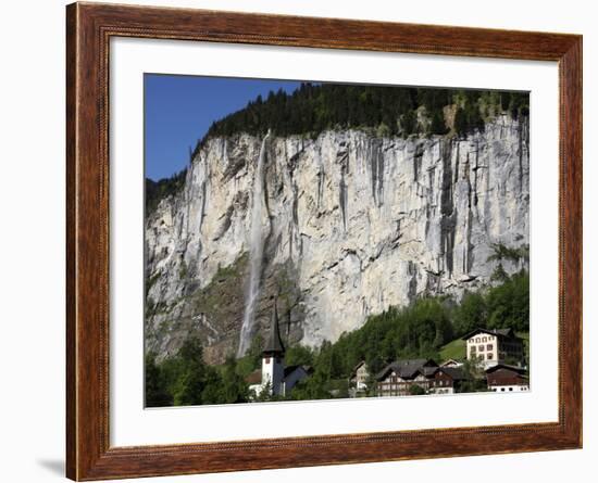 Lauterbrunnen Falls, Lauterbrunnen Valley, Bernese Oberland, Swiss Alps, Switzerland, Europe-Hans Peter Merten-Framed Photographic Print