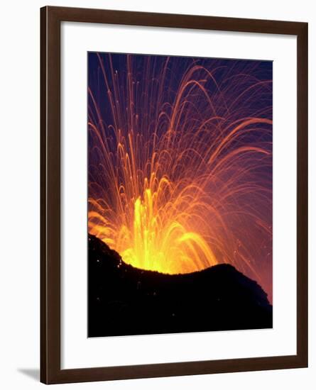 Lava Bursts from Mount Etna, Near Nicolosi, Italy, Wednesday July 25, 2001-Pier Paolo Cito-Framed Photographic Print