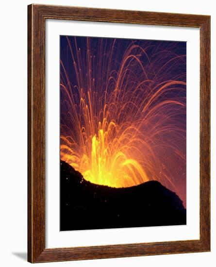 Lava Bursts from Mount Etna, Near Nicolosi, Italy, Wednesday July 25, 2001-Pier Paolo Cito-Framed Photographic Print