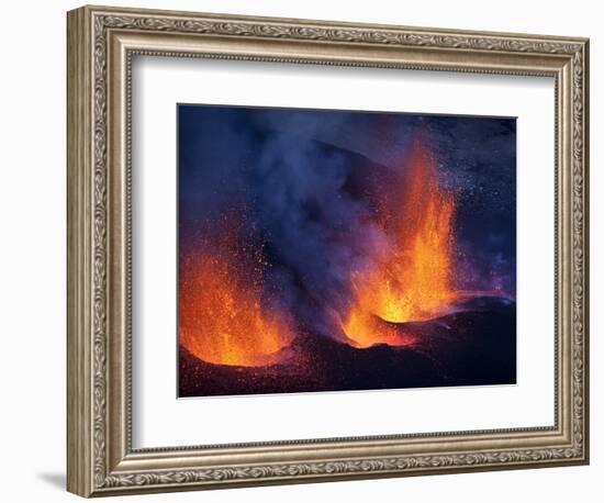 Lava erupting from Eyjafjallajokull-null-Framed Photographic Print