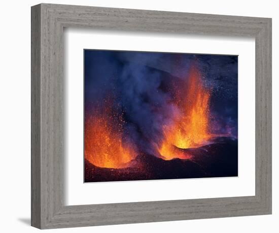 Lava erupting from Eyjafjallajokull-null-Framed Photographic Print