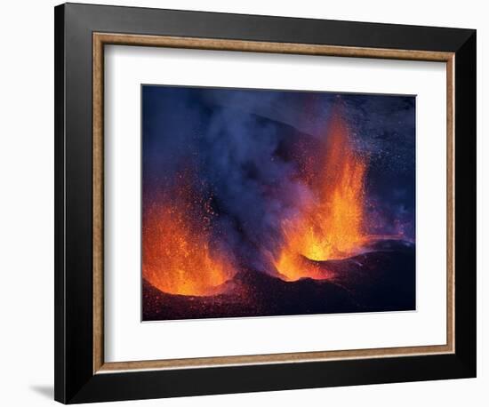 Lava erupting from Eyjafjallajokull-null-Framed Photographic Print