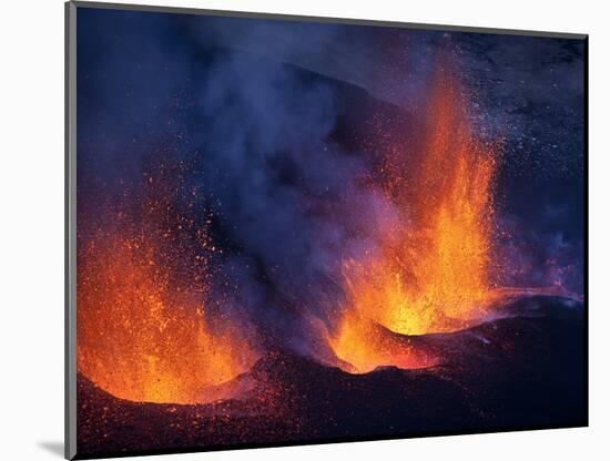 Lava erupting from Eyjafjallajokull-null-Mounted Photographic Print