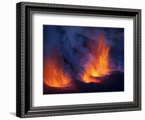 Lava erupting from Eyjafjallajokull-null-Framed Photographic Print