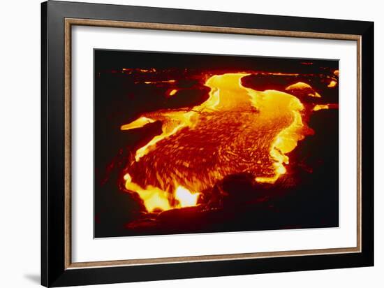 Lava Flow At Night-Dr. Juerg Alean-Framed Photographic Print