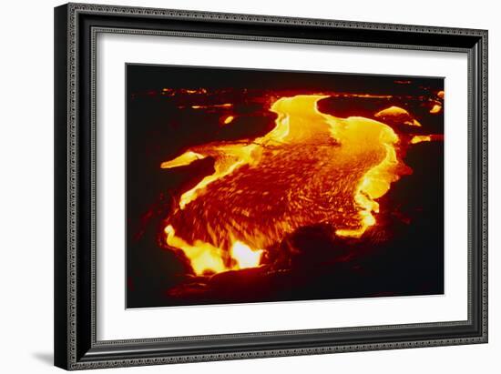 Lava Flow At Night-Dr. Juerg Alean-Framed Photographic Print