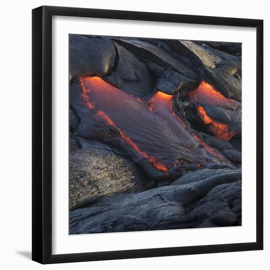 Lava flow from Kapa'ahu, Kalapana, Big Island, Hawaii-Maresa Pryor-Framed Photographic Print