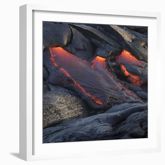 Lava flow from Kapa'ahu, Kalapana, Big Island, Hawaii-Maresa Pryor-Framed Photographic Print