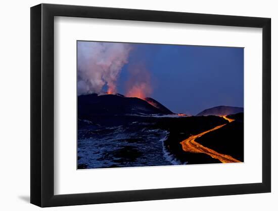 Lava Flow from Plosky Tolbachik Volcano Eruption, Kamchatka Peninsula, Russia, 5 December 2012-Sergey Gorshkov-Framed Photographic Print