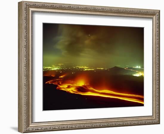 Lava Flow from the Monti Calcarazzi Fissure on the Flank of Mount Etna in 2001 Sicily, Italy-Robert Francis-Framed Photographic Print