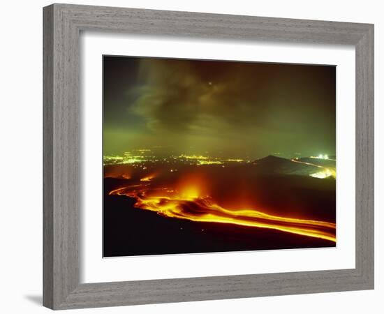 Lava Flow from the Monti Calcarazzi Fissure on the Flank of Mount Etna in 2001 Sicily, Italy-Robert Francis-Framed Photographic Print