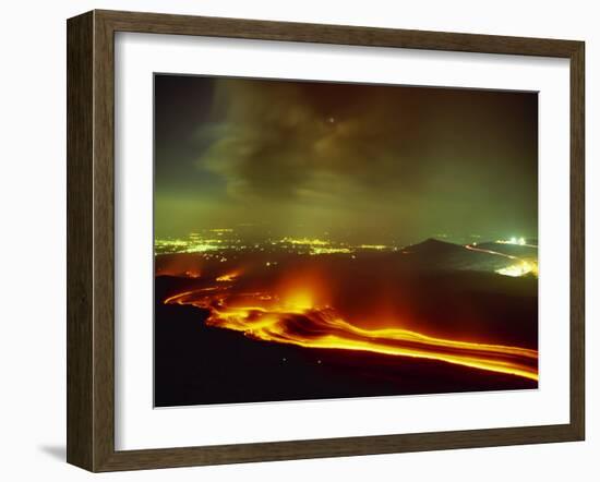 Lava Flow from the Monti Calcarazzi Fissure on the Flank of Mount Etna in 2001 Sicily, Italy-Robert Francis-Framed Photographic Print